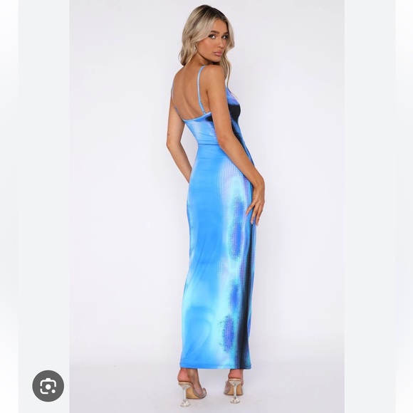 White fox Vibrant Blue Party Dress - Picture 3 of 3